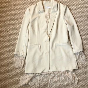 Endless Rose Beige Lace Lined Jacket, Size L